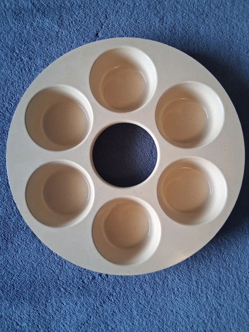 ​Vintage Regal Ware Microwave Muffin Pan 6 Cup Speckled Baking Tray Made USA